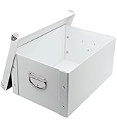 GUOZI Collapsible Storage Box, Decorative Memory Box with Lid & Metal Reinforced Corners, Cardboa...