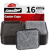 2 1/2" Square Reusable Felt Furniture Caster Cups with Carpet Bottom, Felt Furniture Sliders Floo...