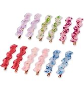 Cptots 12 PCS Acrylic Resin Alligator Barrettes For Women Small Cute Clips For Thick Thin Hair Fa...