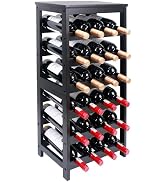 Thalomely Wine Rack Free Standing Floor, 6-Tier 24 Bottles Display Wine Storage Shelves with Tabl...