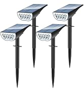 ZOOKKI Solar Spot Lights Outdoor, Solar Lights Outdoor Waterproof IP65, 3 Brightness Modes Dusk t...