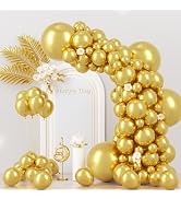 Voircoloria 130pcs Metallic Gold Balloons Different Sizes 18
