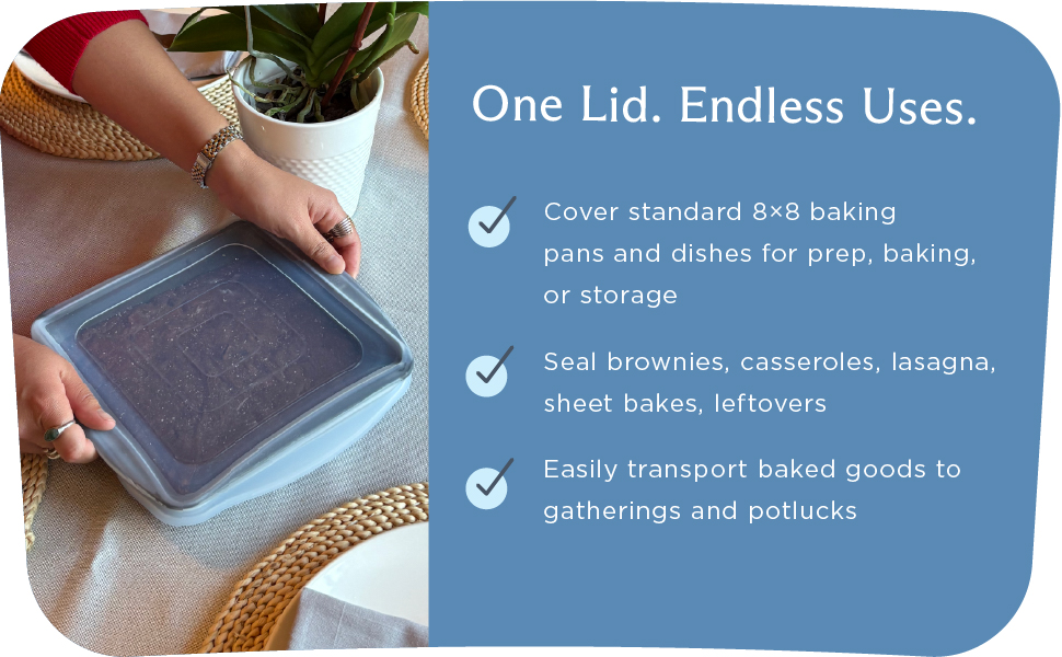 Stretch lid as replacement baking dish lids