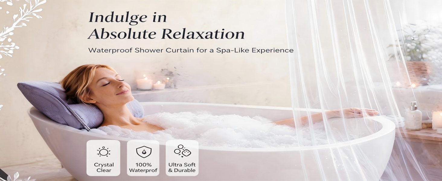 clear shower curtain liner waterproof bath liner PEVA plastic shower curtain transparent