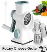 HANSGO Rotary Cheese Grater, Hand Crank Cheese Shredder, Vegetable Slicer for Kitchen, Non-slip S...