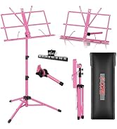 5 Core Sheet Music Stand 2 in 1 Dual Use Professional Portable Adjustable 25-52 Inch Folding Musi...