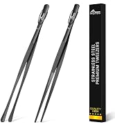 Hotec Stainless Steel Kitchen Tweezers Professional Kitchen Tongs for Cooking,Grill and Baking, 1...