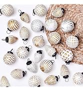 Indian Shelf 12 White Christmas Ornaments| Round Christmas Balls| Vintage Christmas Tree Ornament...