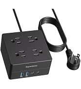 Power Strip, SUPERDANNY 4-Outlet 4-USB Surge Protector, 5 Ft Extension Cord, 900 Joules, Overload...