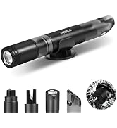 OUDEW 4-in-1 Car Window Breaker Seatbelt Cutter with Survival Whistle & LED Flashlight, Spring-Lo...