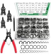 Aienxn 802PCS Snap Rings Assortment Kit, E Clips Assortment Kit (1.5MM-10MM) and C Clips Assortme...