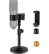 BILIONE Versatile Desktop Microphone Stand, Adjustable Table Mic Stand with Microphone Clip, Cell...