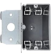 Adjustable 1-Gang Electrical Box for New Construction – Heavy-Duty Grey PVC Switch & Outlet Box w...