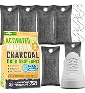 Activated Charcoal Shoe Odor Elimination Bags. Remove Strong Odors in Car, Closet, Basement. 6 Ac...