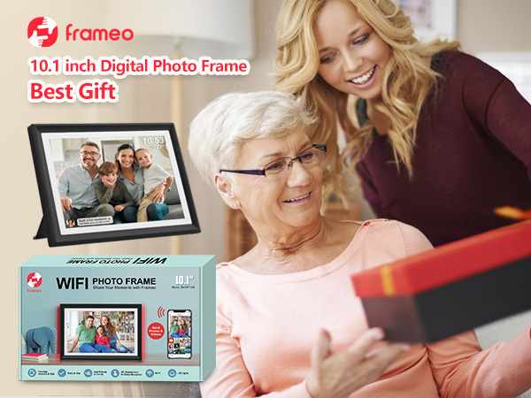 FRAMEO 10.1 Inch WiFi Digital Picture Frame Digital Photo Frame