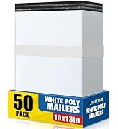 LINSIRON Poly Mailers 10x13 Inch 50 Pcs, Large Shipping Bags for Clothing, Waterproof Strong Adhe...