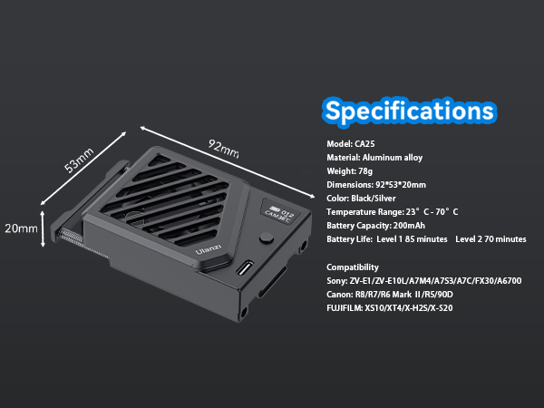 camera cooling fan