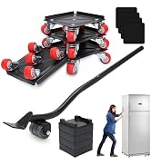MEKOTRIN Heavy Duty Furniture Dolly with 5 Wheels, Carbon Steel Panel Furniture Mover Without Bra...