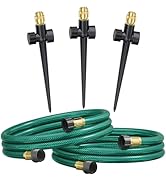 FANHAO Above Ground Irrigation Garden Sprinkler System, Metal Adjustable Garden Sprinkler Set, 36...