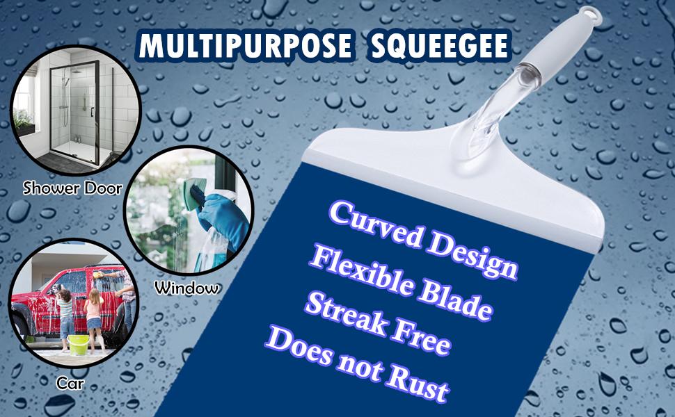 Shower squeegee for shower door