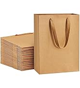 Paper Bags 8x4x11 25Pcs BagDream Gift Bags Heavy Duty Kraft Brown Paper Bags with Soft Cloth Hand...