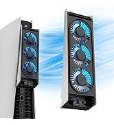 MEQI PS5 Cooling Fan, MEQI PS5 Accessories Upgraded Quiet Cooler Fan with LED Light & USB 3.0 Hub...