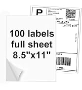 NefLaca Full Sheet Address Shipping Label, 8.5" x 11" Shipping Address Labels, 100 Sheets Sticker...