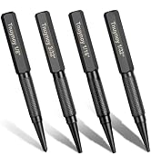 4-Piece Nail Punch and Center Punch Set, Hardened Cr-V Steel with Non-Slip Knurled Grip, 3/32", 1...