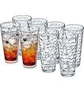Amazing Abby - Iceberg - 24-Ounce Plastic Tumblers (Set of 8), Plastic Drinking Glasses, All-Clea...