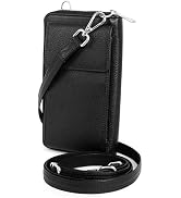 BULL GUARD Crossbody Leather Wallet Phone Purse, Anti Theft and RFID Blocking, Small Elegant Desi...