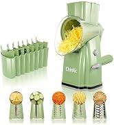 ChinKc Upgrade Rotary Cheese Grater Shredder with Handle, Strong Suction Base, Multi-purpose Rota...