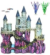 PINVNBY Aquarium Resin Castle Decoration Fish Tank Driftwood Castle Cave Hideouts House Plants Su...