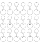 30Pcs Lobster Claw Clasps Keychain for Jewelry Making,Metal Lobster Clasp Swivel Trigger Clips wi...