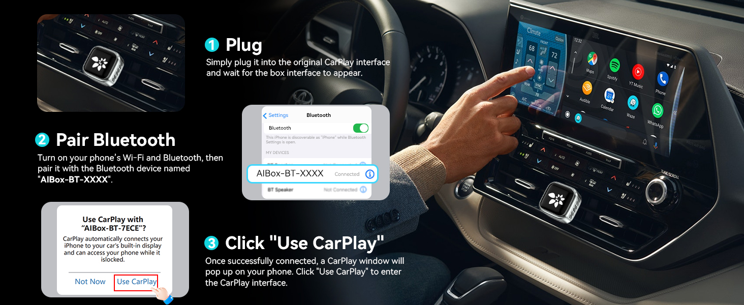 android auto wireless adapter bluetooth apple carplay adapter