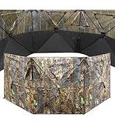 WTVIDAS Hunting Blind See Through Ground Blind Portable Three-Panel Hunting Ground Blinds for Dee...