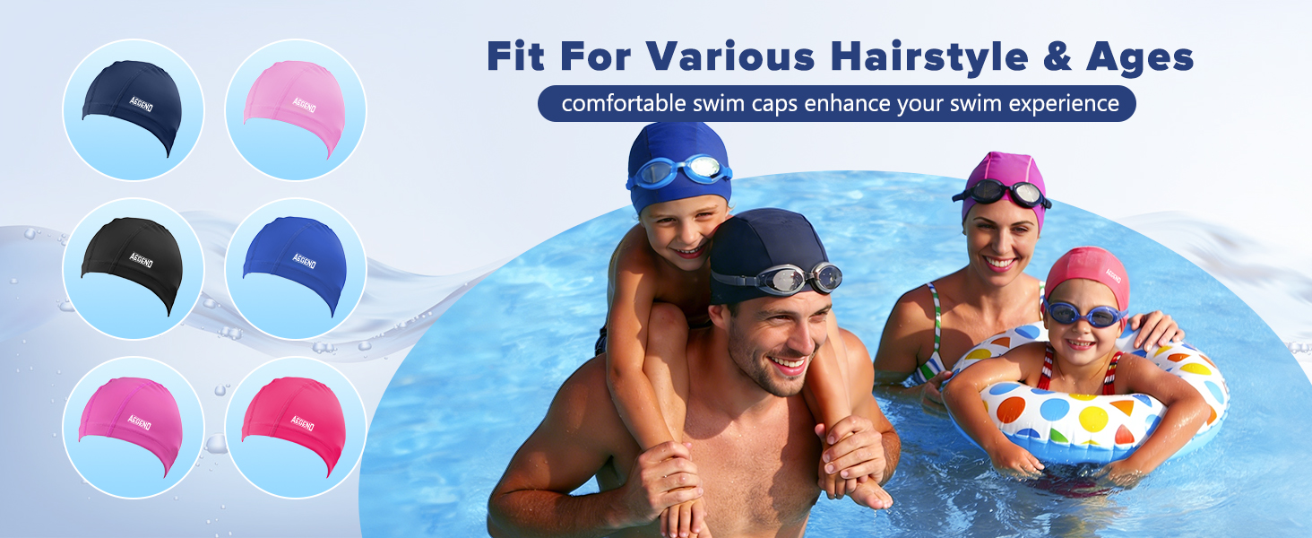 fabric swim caps