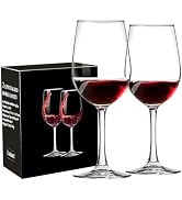Haoxishui Wine Glasses Set of 2, 10 OZ Long Stem Wine Glasses, Wine Glasses Set for Red Wine and ...