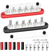 maierke 250A Bus Bar 12V Marine 6 x 5/16" (M8) Terminal Studs 12V-48V Power Distribution Block wi...