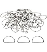 150 Pieces Metal D Rings 1 Inch Non Welded Nickel Hardware Bags Ring for Sewing Keychains Belts a...
