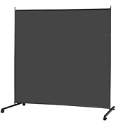 MAYOLIAH Large Single Panel Room Divider on Wheels, 71”W x 75”H Rolling Privacy Screen, Portable ...