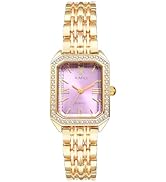 Avaner Women's Gold Square Watches: Ladies Rhinestones Elegant Stainless Steel Adjustable Band An...