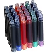 30 PCS Jinhao Fountain Pen Ink Cartridges Refill 6 Colors Set( Black, Blue, Apple Green, Purple, ...