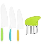 Suhctuptx Kids Kitchen Knives, Nylon Toddler Knife Set with Crinkle Cutter, Kid Safe Knife for Re...
