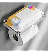 AIDILI Brushed Toilet Paper Holder with Phone Shelf, Adhesive or Screw Wall Mount Toilet Tissue R...