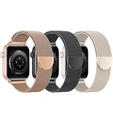 BELONGME 3 Pack Mesh Loop Compatible with Apple Watch Band 38mm 40mm 41mm 42mm 44mm 45mm 49mm Ser...