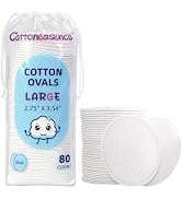 Cottonessence Premium Cotton Ovals (80 Count) - 80 Count (Pack of 1), 2.75" x 3.54", Large Oval C...