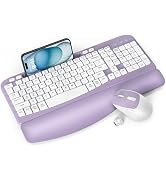 Wireless Keyboard and Mouse Combo, EAYBLLY 2.4G Ergonomic Quiet Keyboard Mouse Set, Split Keyboar...