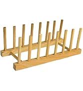 Joey’z Bamboo Dish Drying Rack - Dish Organizer Rack for Cabinet, Plates, Cups, Bowls, Pot Lids &...