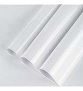 BAYYA White Contact Paper for Cabinets Countertops, Waterproof Peel and Stick Wallpaper for Kitch...