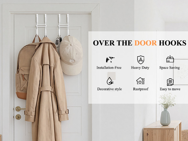 Over The Door Double Hanger Hooks